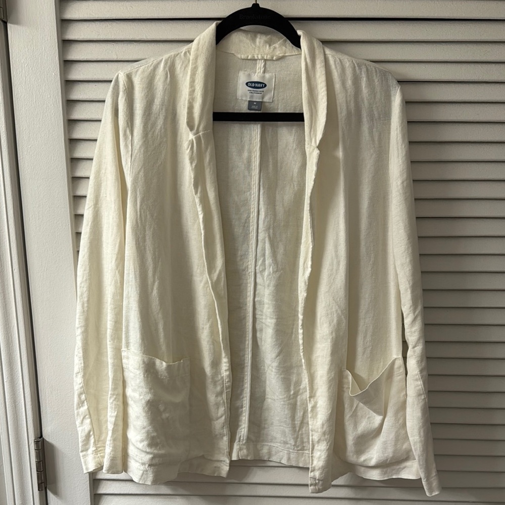 Old Navy Cream Blazer Lightweight Suit Jacket
